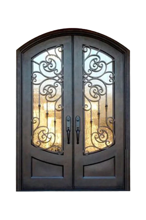 Compass Rose Arched Iron Door - Omega Custom Fabrication LLC