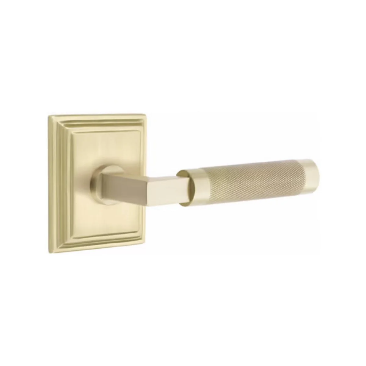L-SQUARE KNURLED (LS.KN) PRIVACY (BED/BATH) LEVER WITH 2-3/8