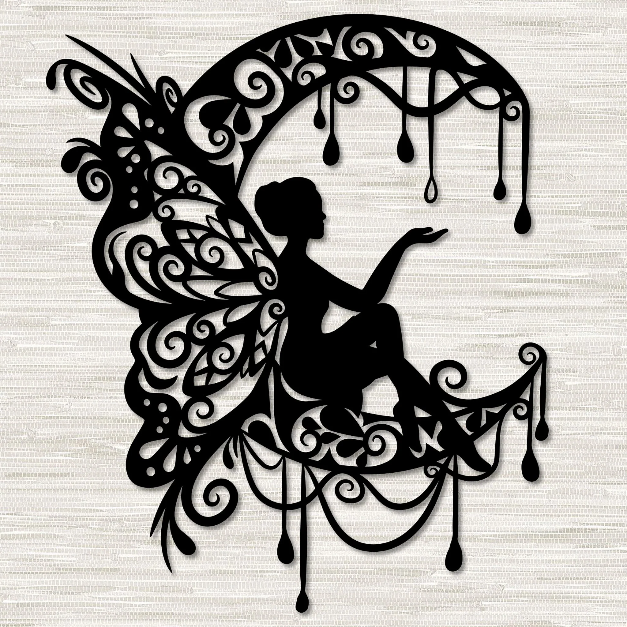 Moon and Fairy Wall Art - Omega Custom Fabrication LLC