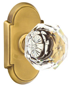 DIAMOND GLASS (CK) PASSAGE (HALL/CLOSET) KNOB WITH 2-3/8
