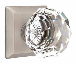 DIAMOND GLASS (CK) PRIVACY (BED/BATH) KNOB WITH 2-3/8