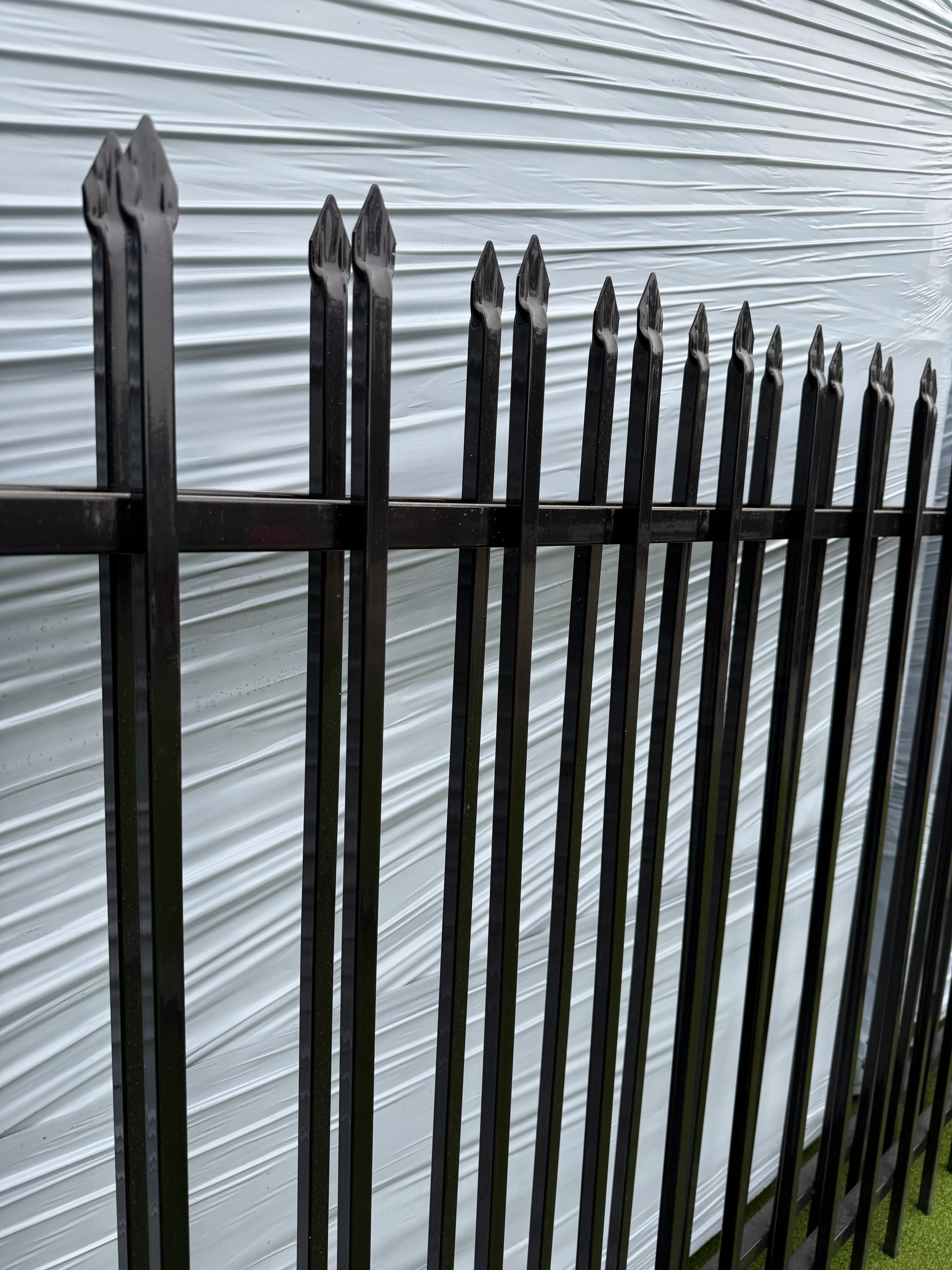 2 Rail Metal Fence Pressed Point Powder Coated Pickets 5/8 - Omega Custom Fabrication LLC
