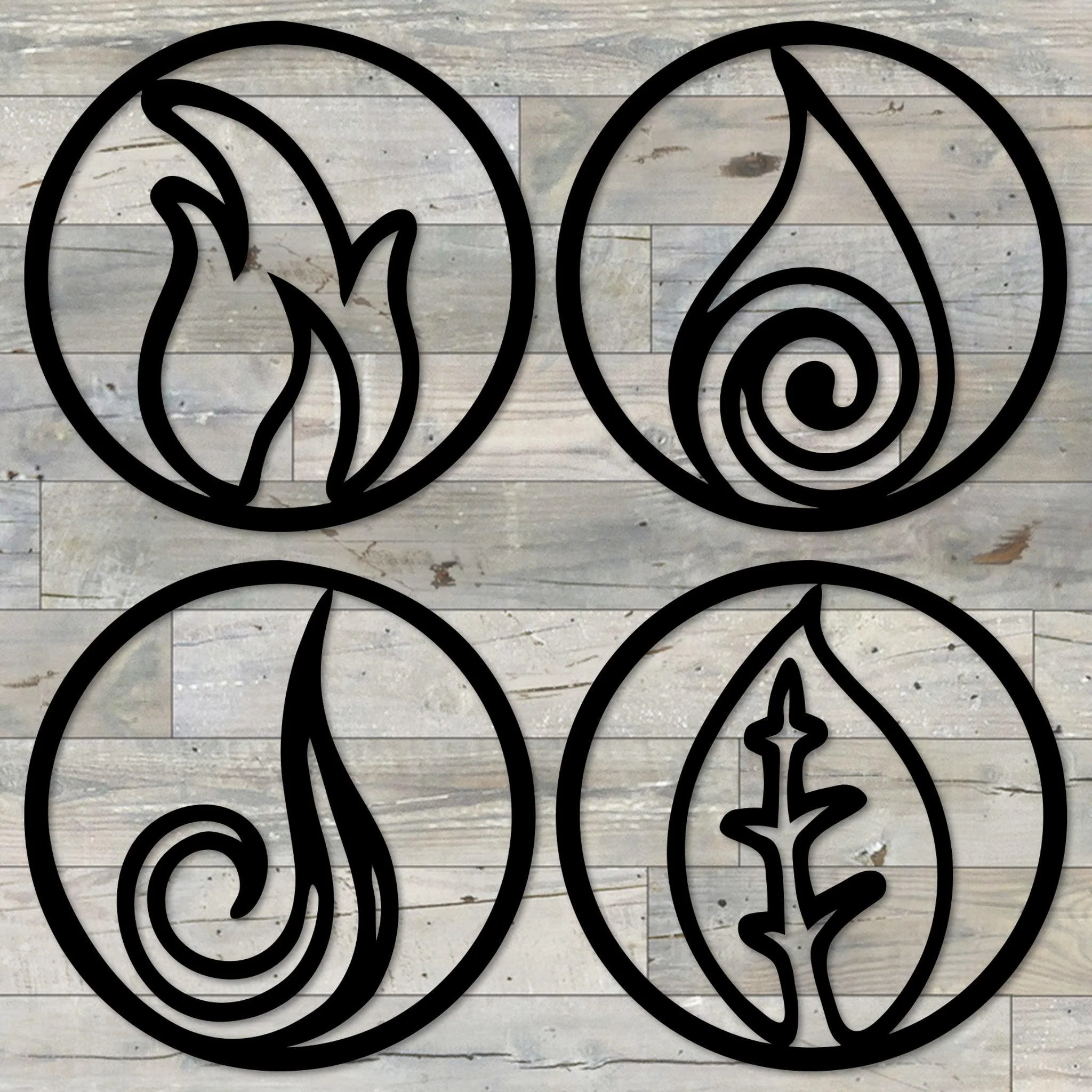 Four Elements - Round Metal Art - Omega Custom Fabrication LLC