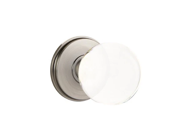 BRISTOL GLASS (BL) DUMMY (PAIR) KNOB WITH TRADITIONAL ROSETTE - Omega Custom Fabrication LLC