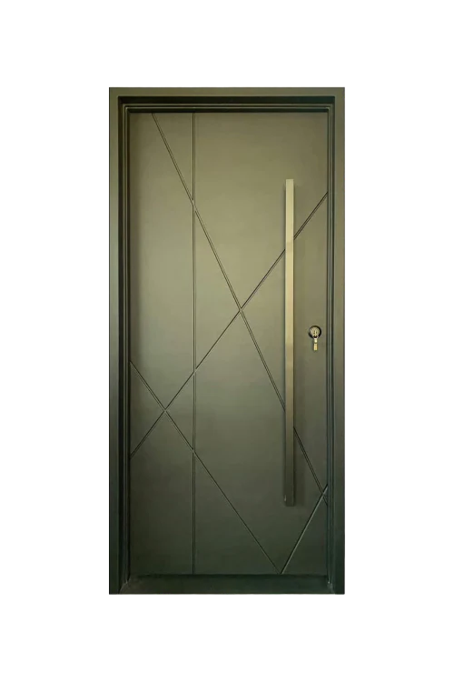 Terra Verde Modern Single Iron Door - Omega Custom Fabrication LLC