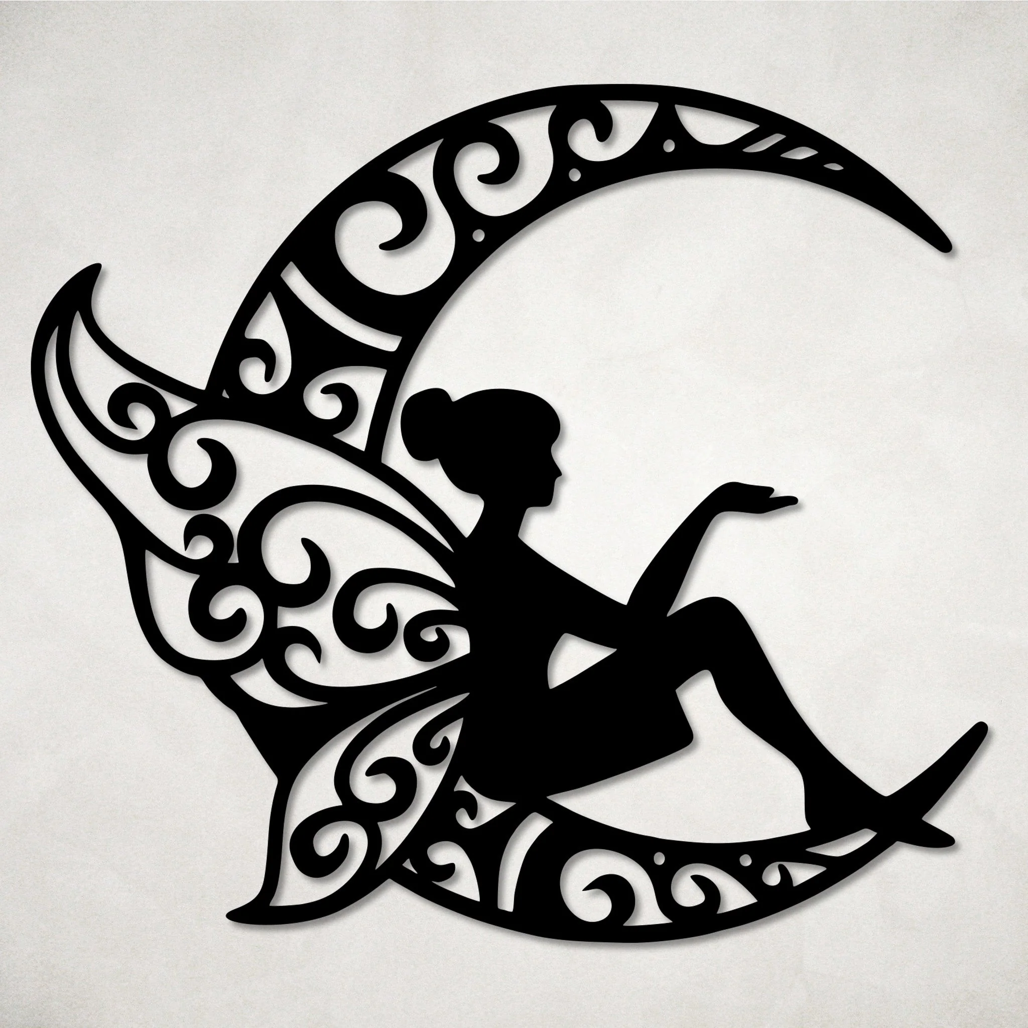 Fairy Moon Metal Wall Art - Omega Custom Fabrication LLC