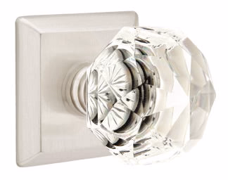 DIAMOND GLASS (CK) PRIVACY (BED/BATH) KNOB WITH 2-3/8