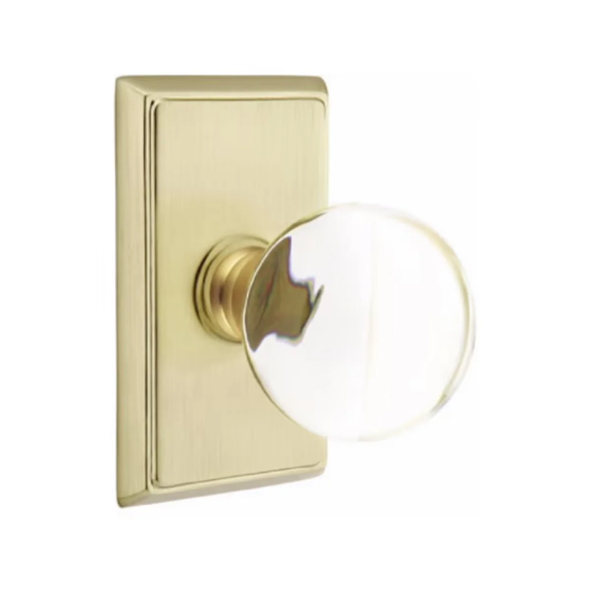 BRISTOL GLASS (BL) DUMMY (PAIR) KNOB WITH TRADITIONAL ROSETTE - Omega Custom Fabrication LLC