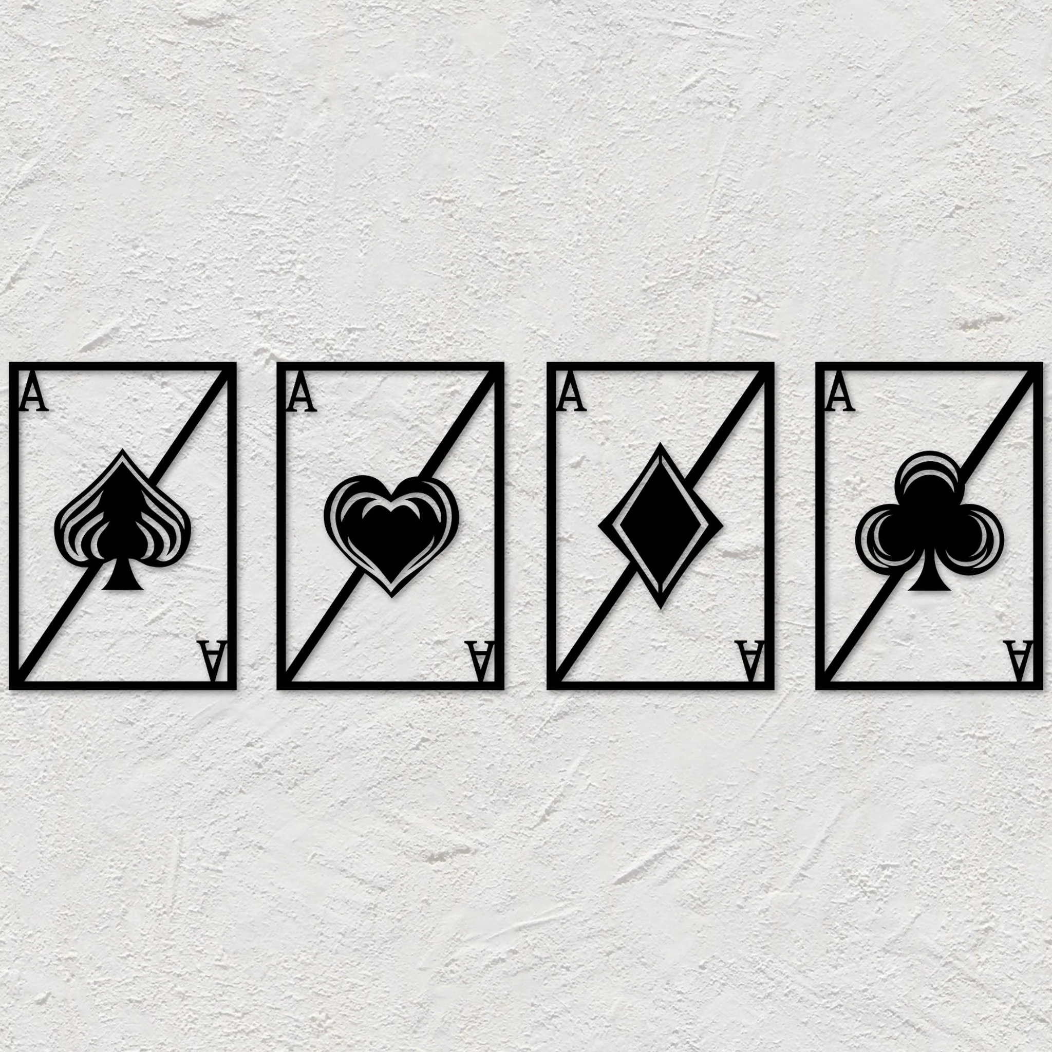 Playing Cards Metal Wall Art - Omega Custom Fabrication LLC