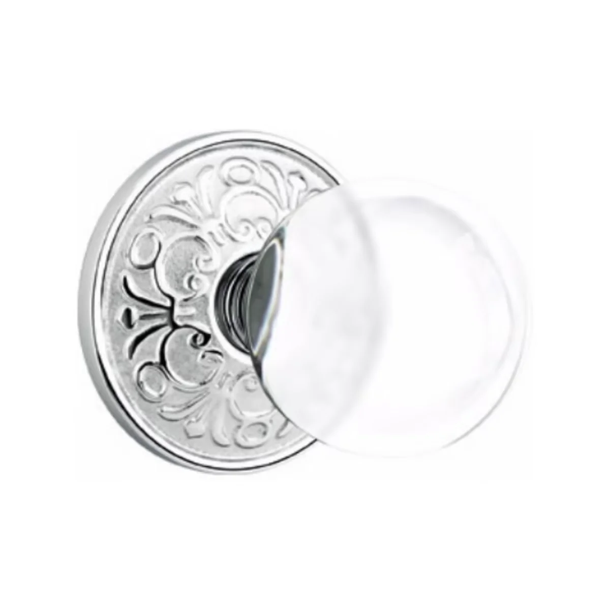 BRISTOL GLASS (BL) DUMMY (PAIR) KNOB WITH TRADITIONAL ROSETTE - Omega Custom Fabrication LLC
