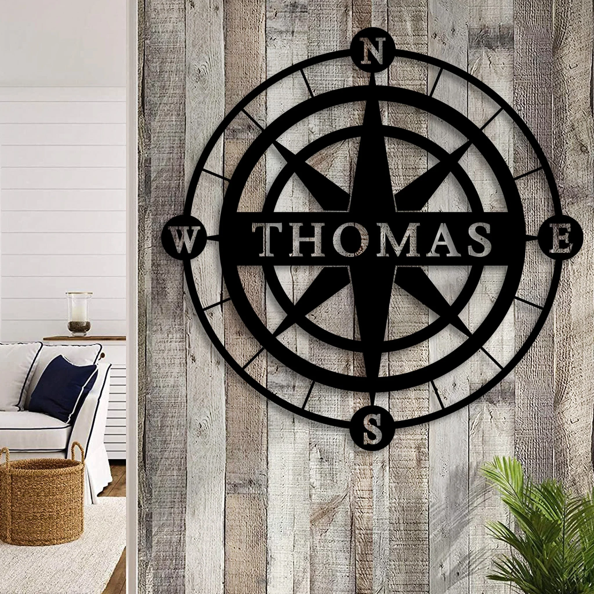 Custom Compass Wall Art - Omega Custom Fabrication LLC
