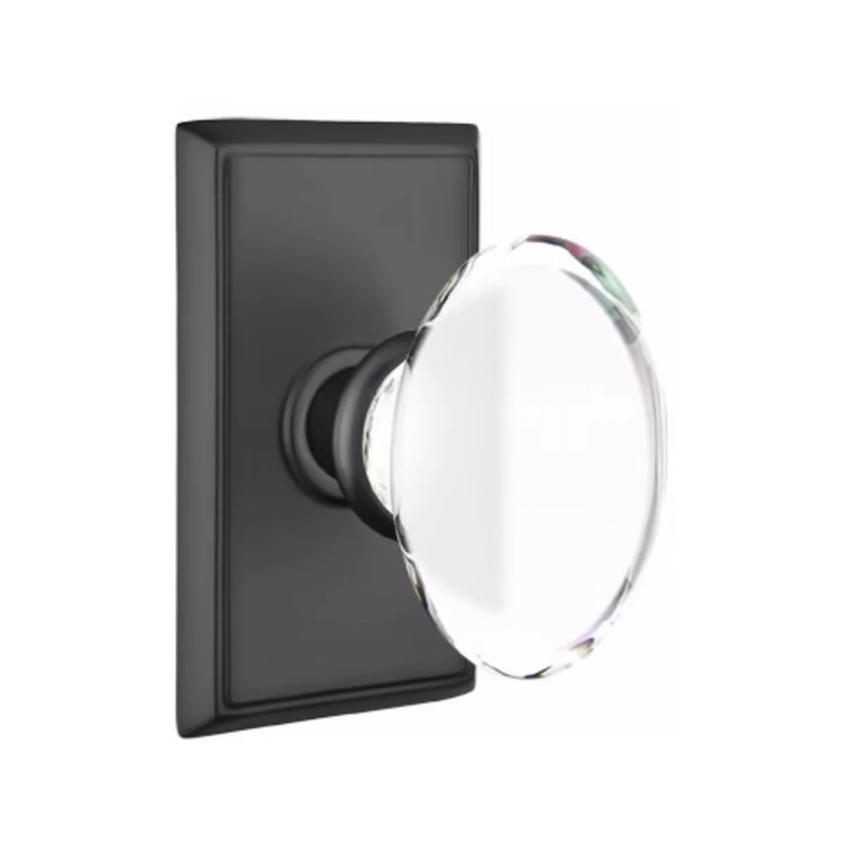 HAMPTON GLASS (HT) DUMMY (PAIR) KNOB WITH TRADITIONAL ROSETTE - Omega Custom Fabrication LLC