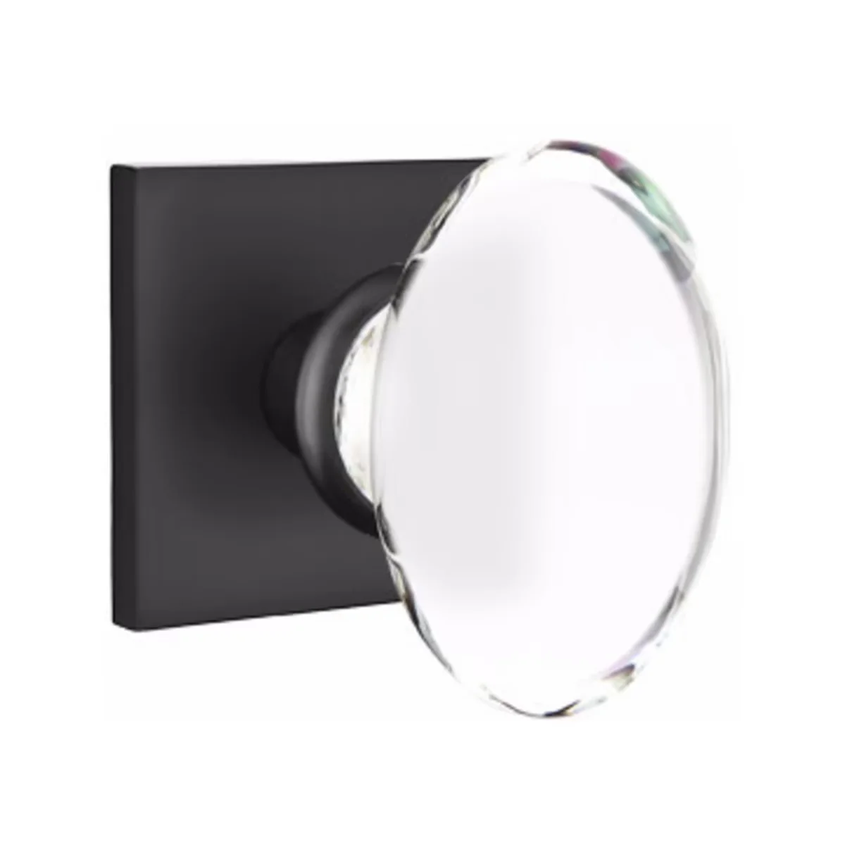 HAMPTON GLASS (HT) DUMMY (PAIR) KNOB WITH MODERN ROSETTE - Omega Custom Fabrication LLC