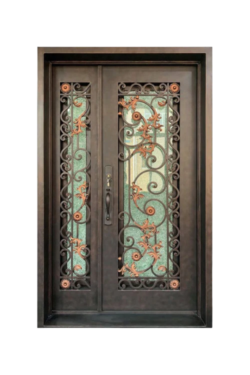 Woven Vines Single Rustic Iron Door - Omega Custom Fabrication LLC