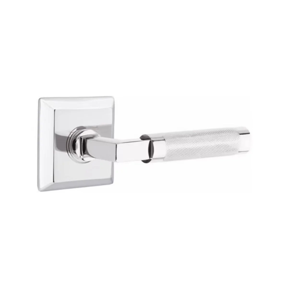 L-SQUARE KNURLED (LS.KN) PRIVACY (BED/BATH) LEVER WITH 2-3/8