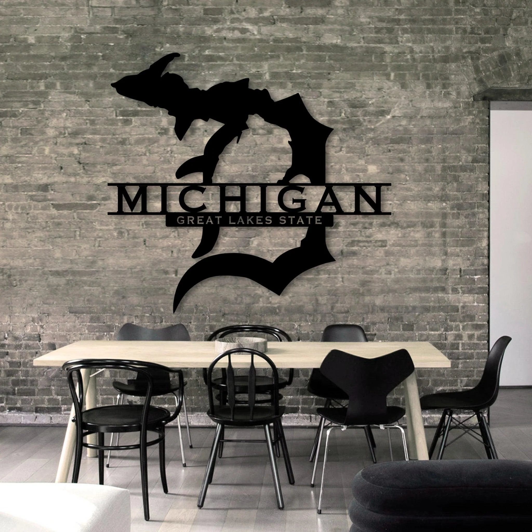 Michigan English D Wall Art - Omega Custom Fabrication LLC