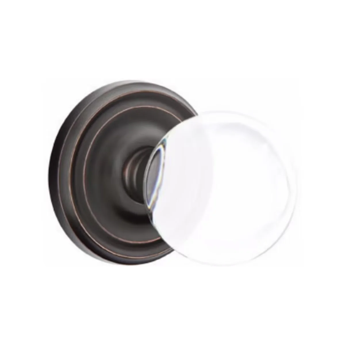 BRISTOL GLASS (BL) DUMMY (PAIR) KNOB WITH TRADITIONAL ROSETTE - Omega Custom Fabrication LLC