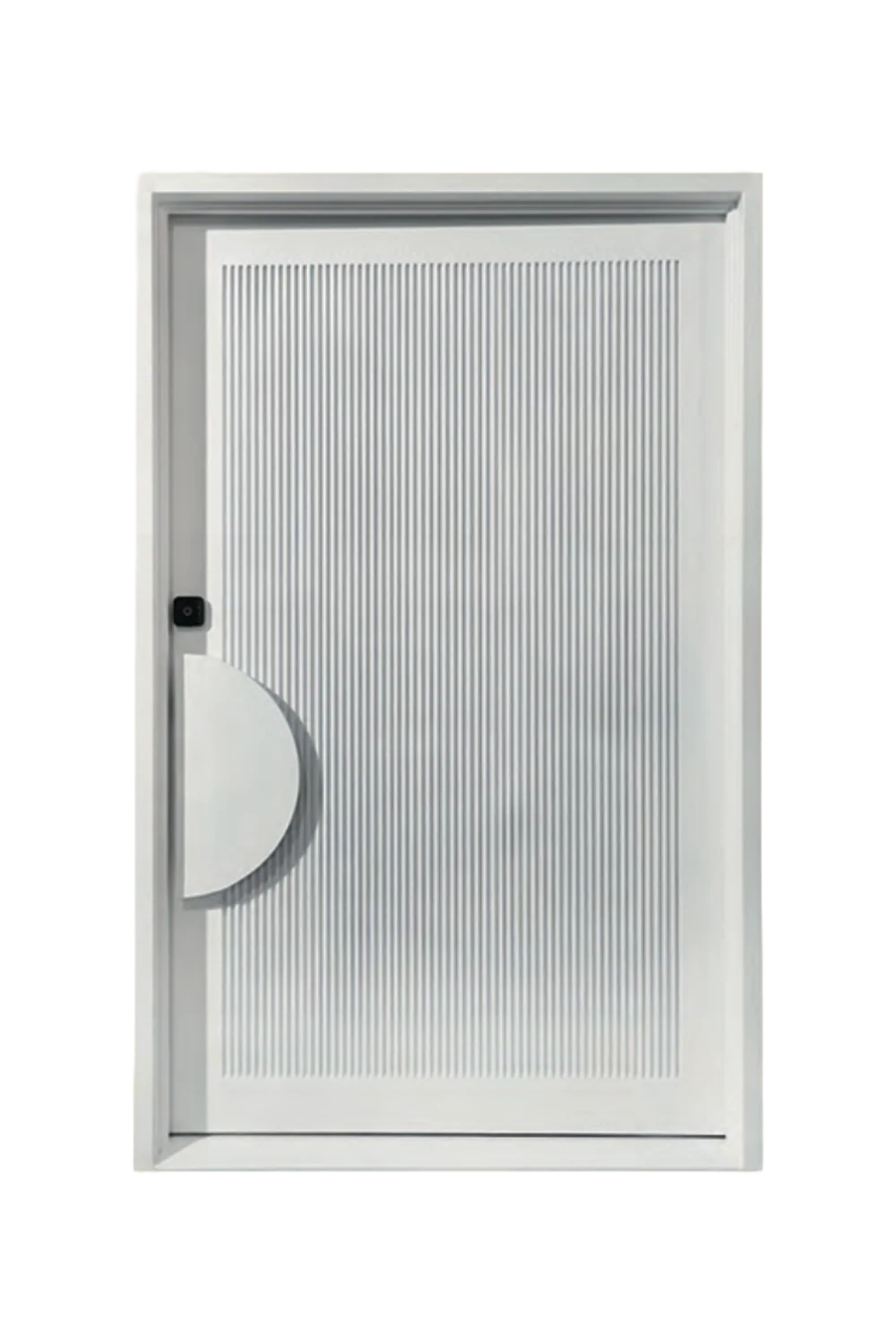 Lume Panel Iron Pivot Door - Omega Custom Fabrication LLC