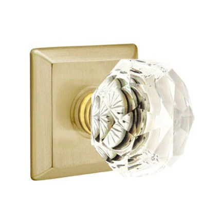 DIAMOND GLASS (CK) PRIVACY (BED/BATH) KNOB WITH 2-3/8