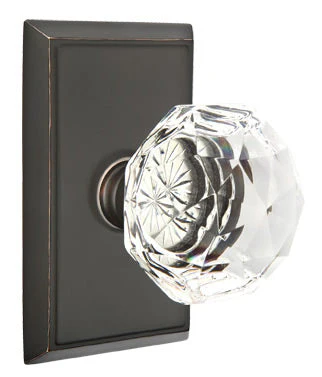 DIAMOND GLASS (CK) PRIVACY (BED/BATH) KNOB WITH 2-3/8