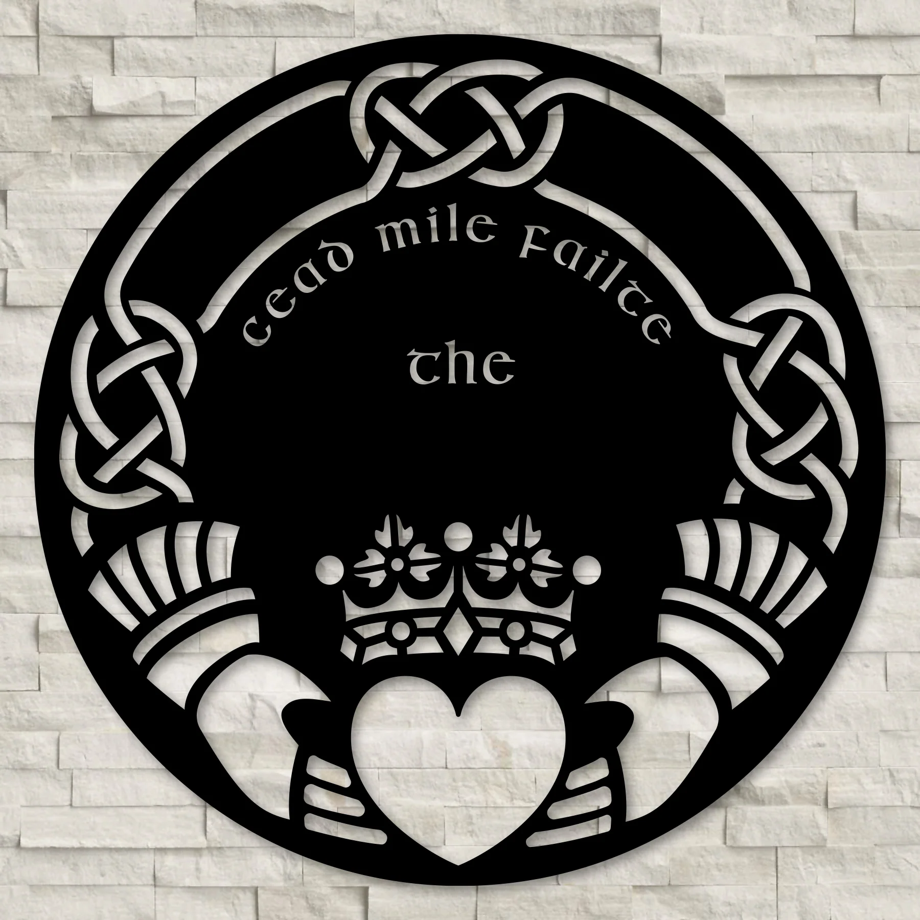 Custom Family Name Claddagh Art - Omega Custom Fabrication LLC
