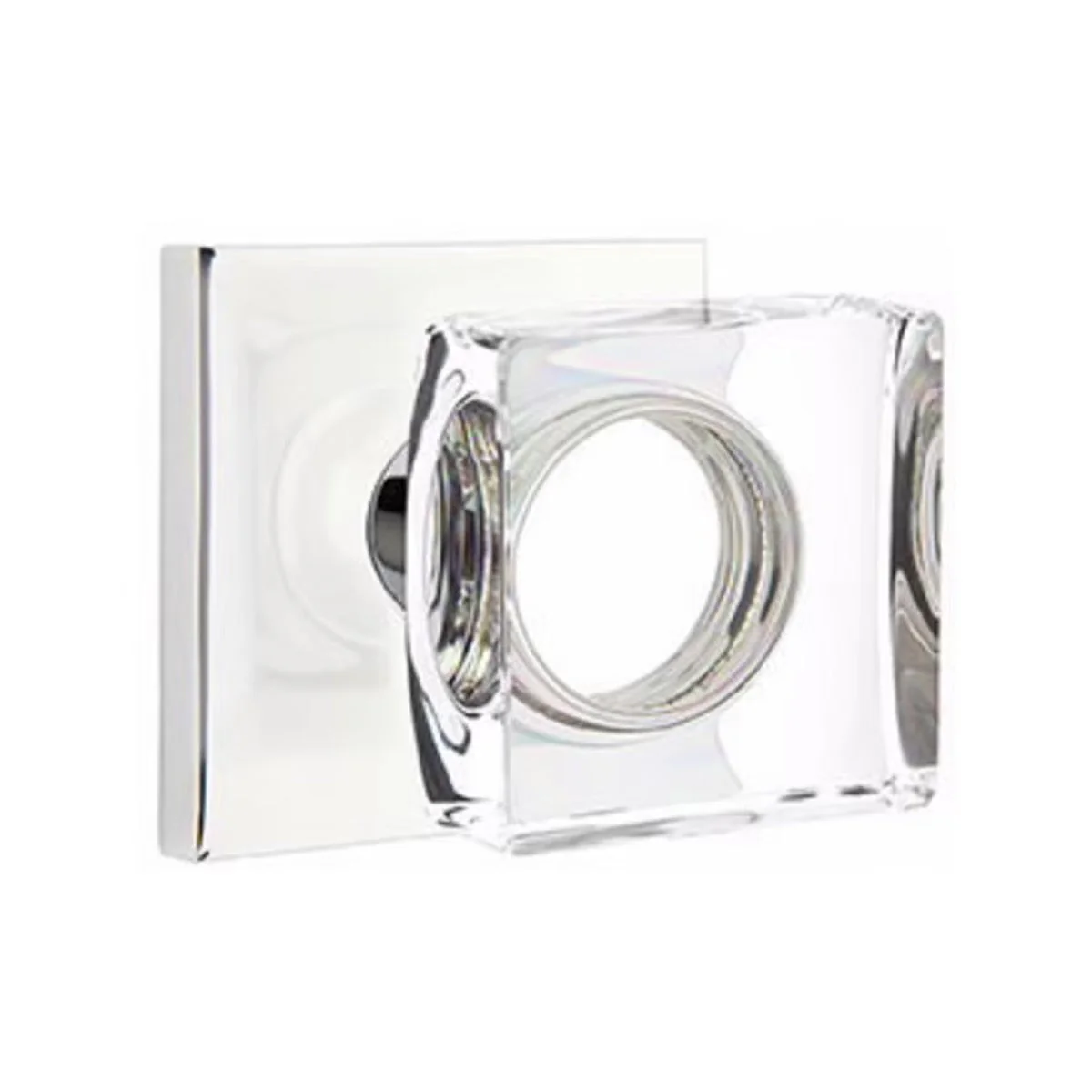 MODERN SQUARE GLASS (MSC) PRIVACY (BED/BATH) KNOB WITH 2-3/8