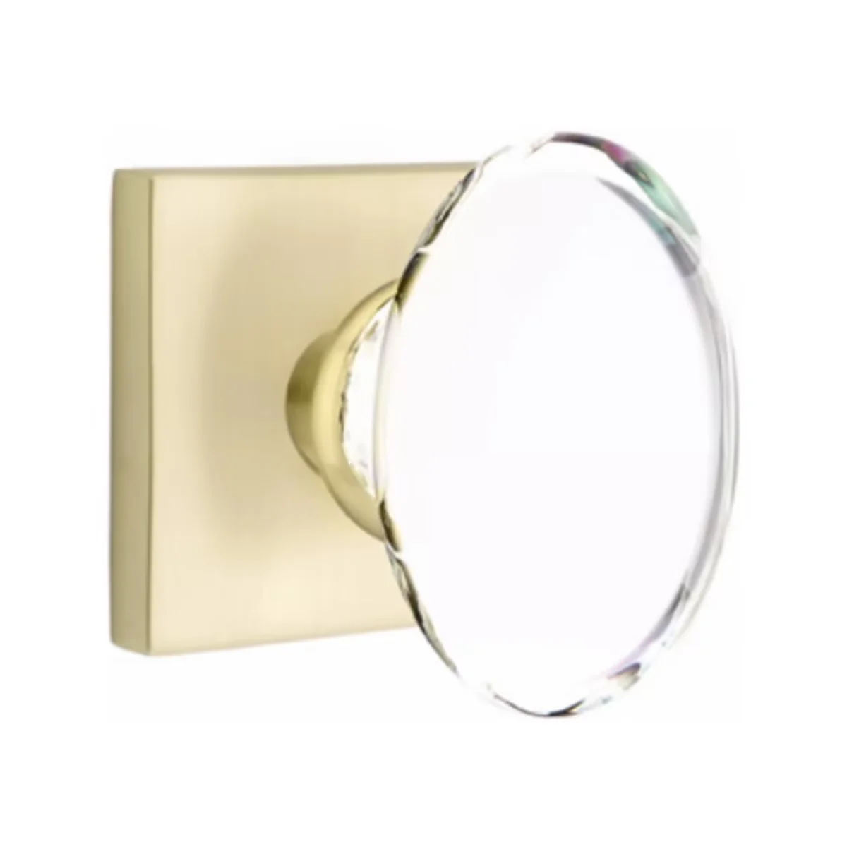 HAMPTON GLASS (HT) DUMMY (PAIR) KNOB WITH MODERN ROSETTE - Omega Custom Fabrication LLC