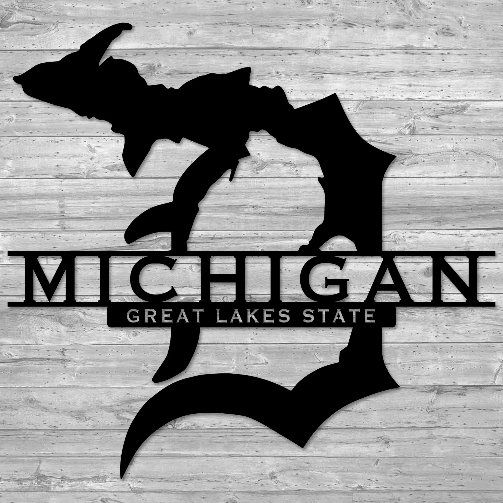 Michigan English D Wall Art - Omega Custom Fabrication LLC