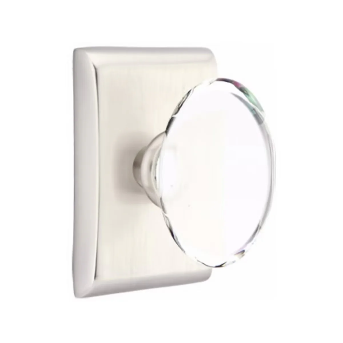 HAMPTON GLASS (HT) DUMMY (PAIR) KNOB WITH MODERN ROSETTE - Omega Custom Fabrication LLC