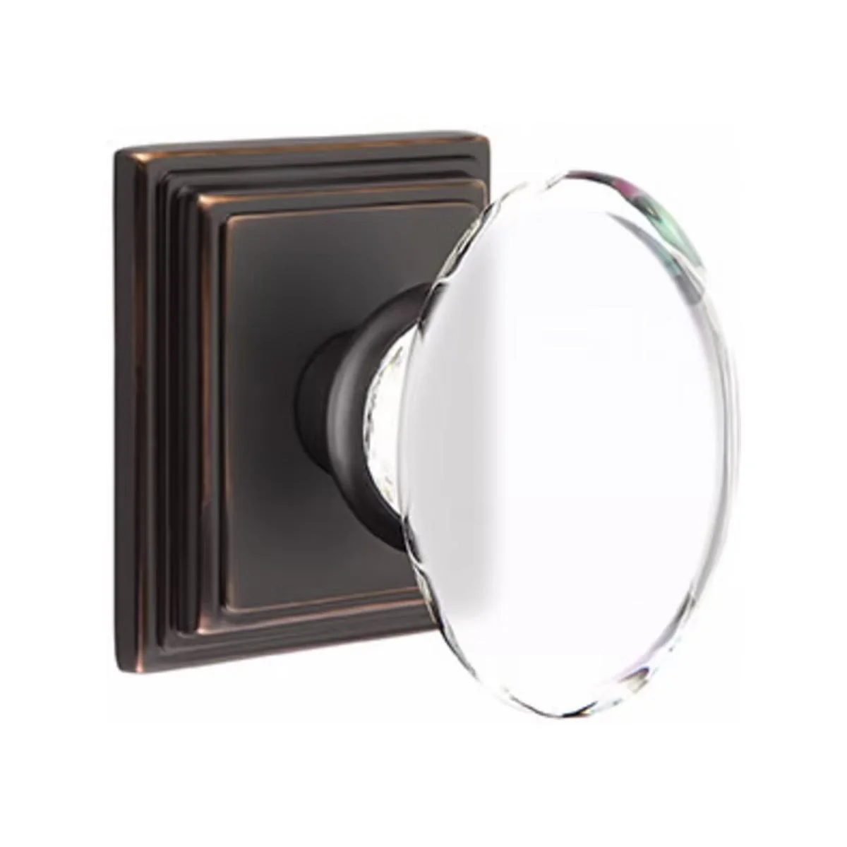 HAMPTON GLASS (HT) PRIVACY (BED/BATH) KNOB WITH 2-3/8