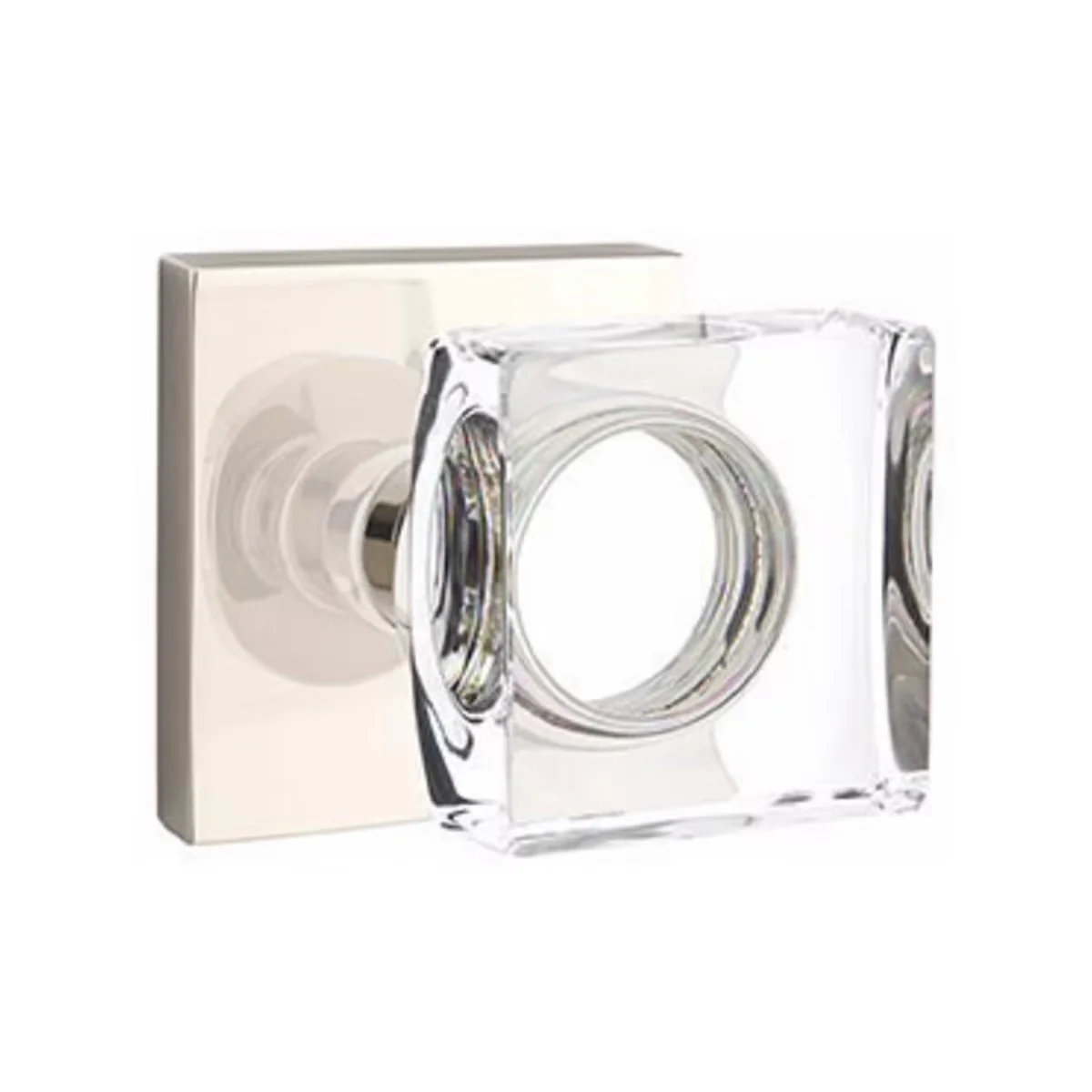 MODERN SQUARE GLASS (MSC) PASSAGE (HALL/CLOSET) KNOB WITH 2-3/8