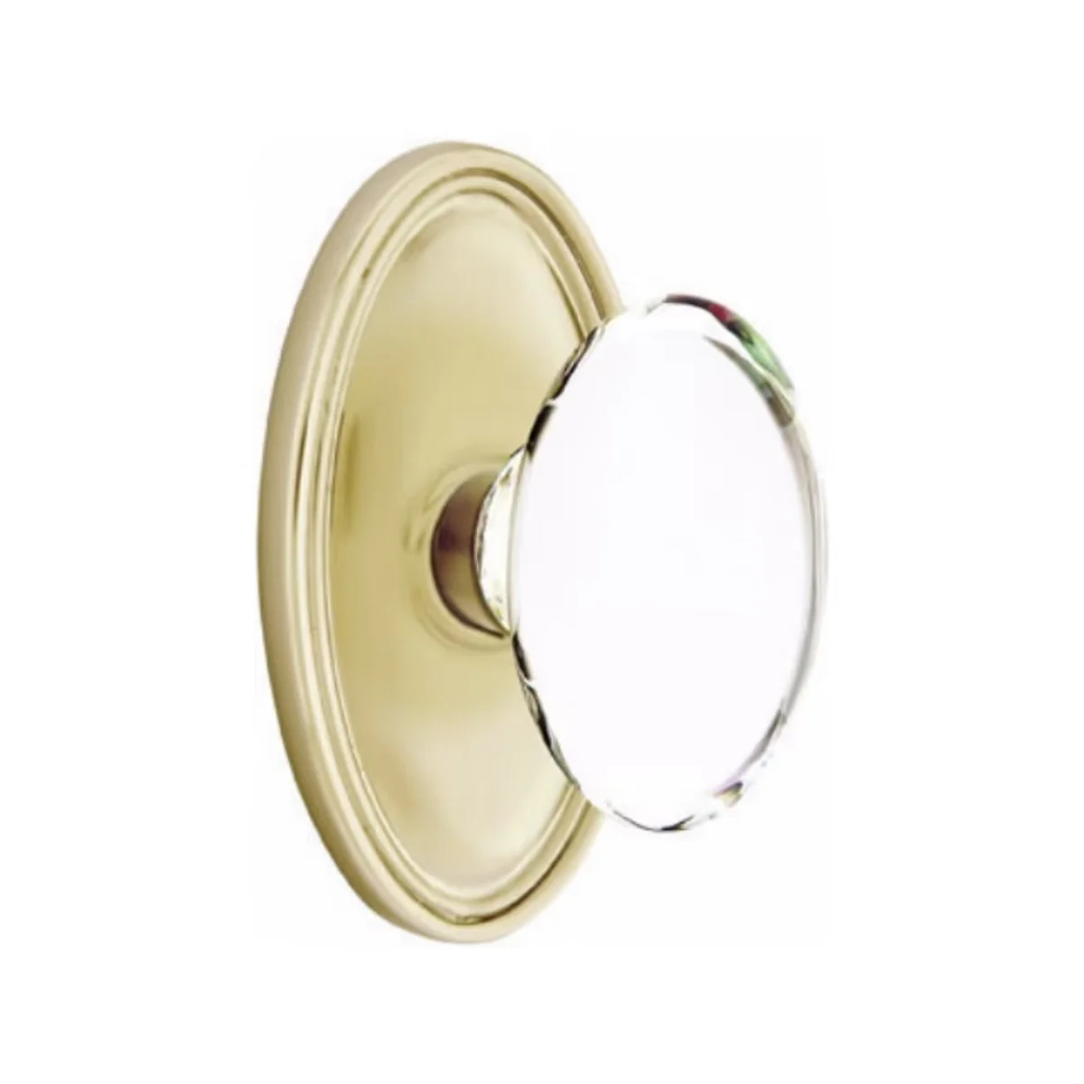 HAMPTON GLASS (HT) DUMMY (PAIR) KNOB WITH TRADITIONAL ROSETTE - Omega Custom Fabrication LLC