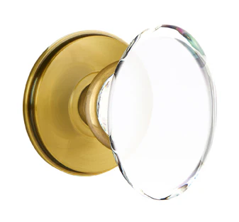 HAMPTON GLASS (HT) DUMMY (PAIR) KNOB WITH TRADITIONAL ROSETTE - Omega Custom Fabrication LLC