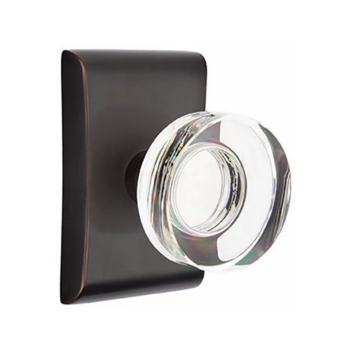 MODERN DISC GLASS (MDC) PRIVACY (BED/BATH) KNOB WITH 2-3/8