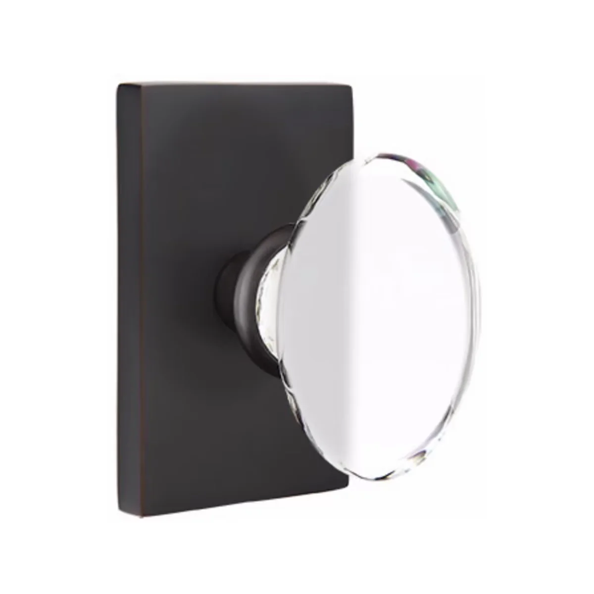 HAMPTON GLASS (HT) DUMMY (PAIR) KNOB WITH MODERN ROSETTE - Omega Custom Fabrication LLC