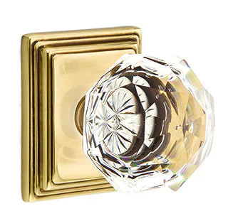 DIAMOND GLASS (CK) PRIVACY (BED/BATH) KNOB WITH 2-3/8