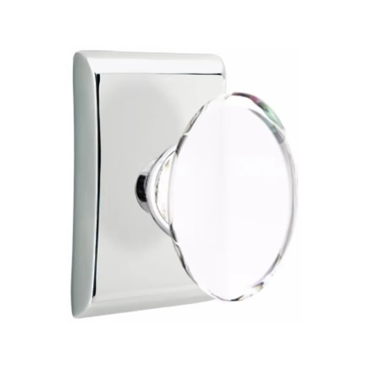 HAMPTON GLASS (HT) DUMMY (PAIR) KNOB WITH MODERN ROSETTE - Omega Custom Fabrication LLC