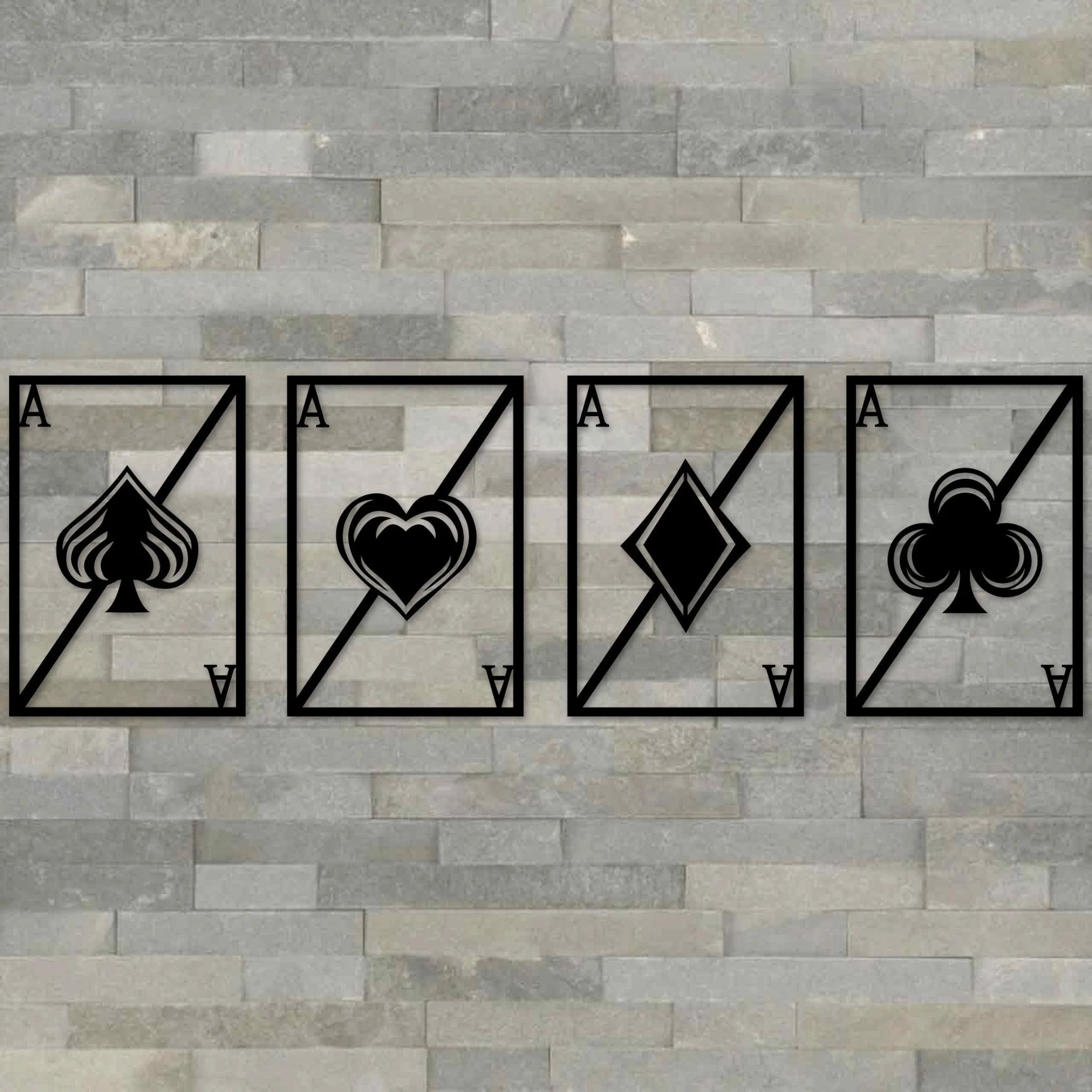 Playing Cards Metal Wall Art - Omega Custom Fabrication LLC