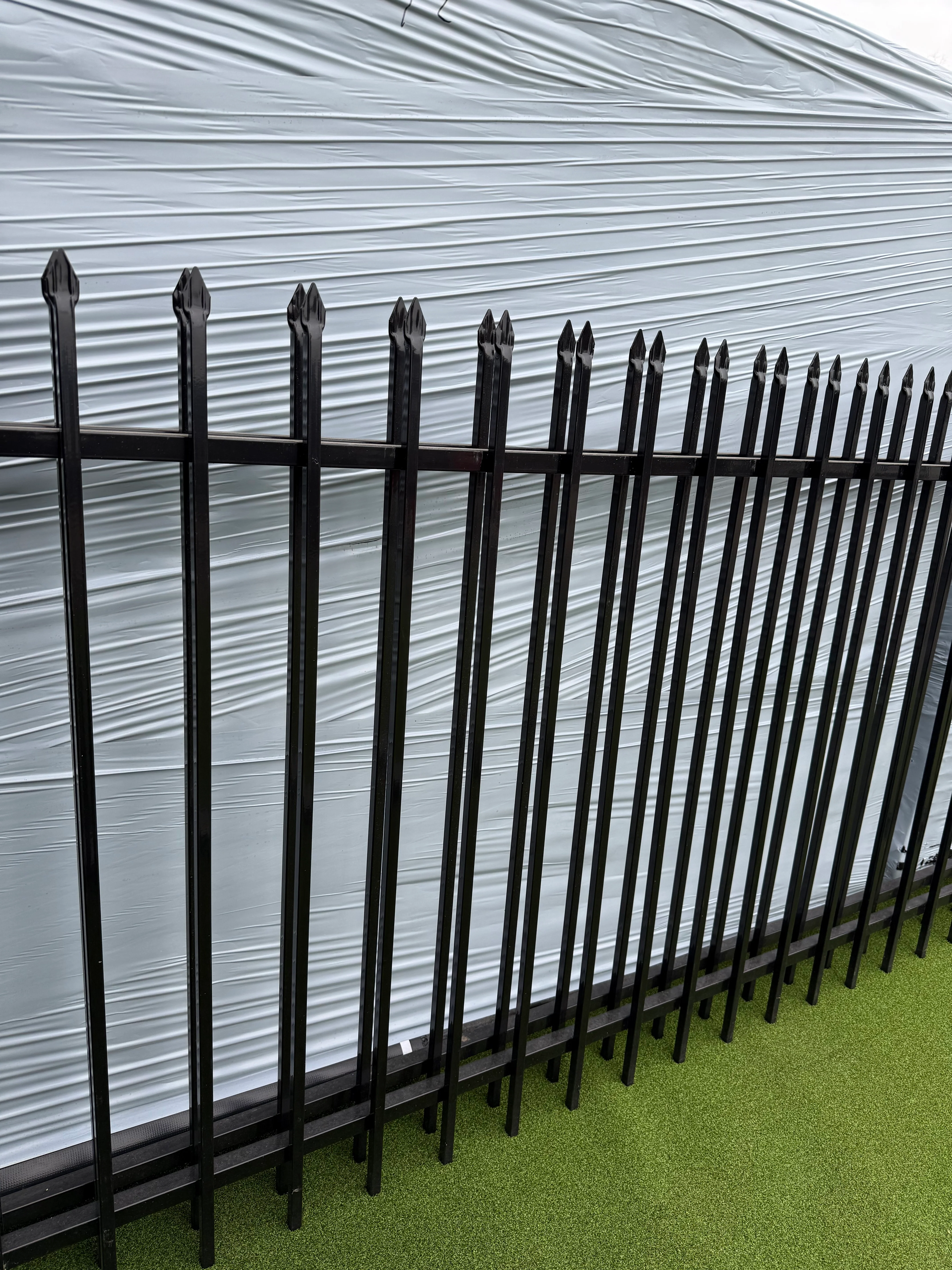 2 Rail Metal Fence Pressed Point Powder Coated Pickets 5/8 - Omega Custom Fabrication LLC