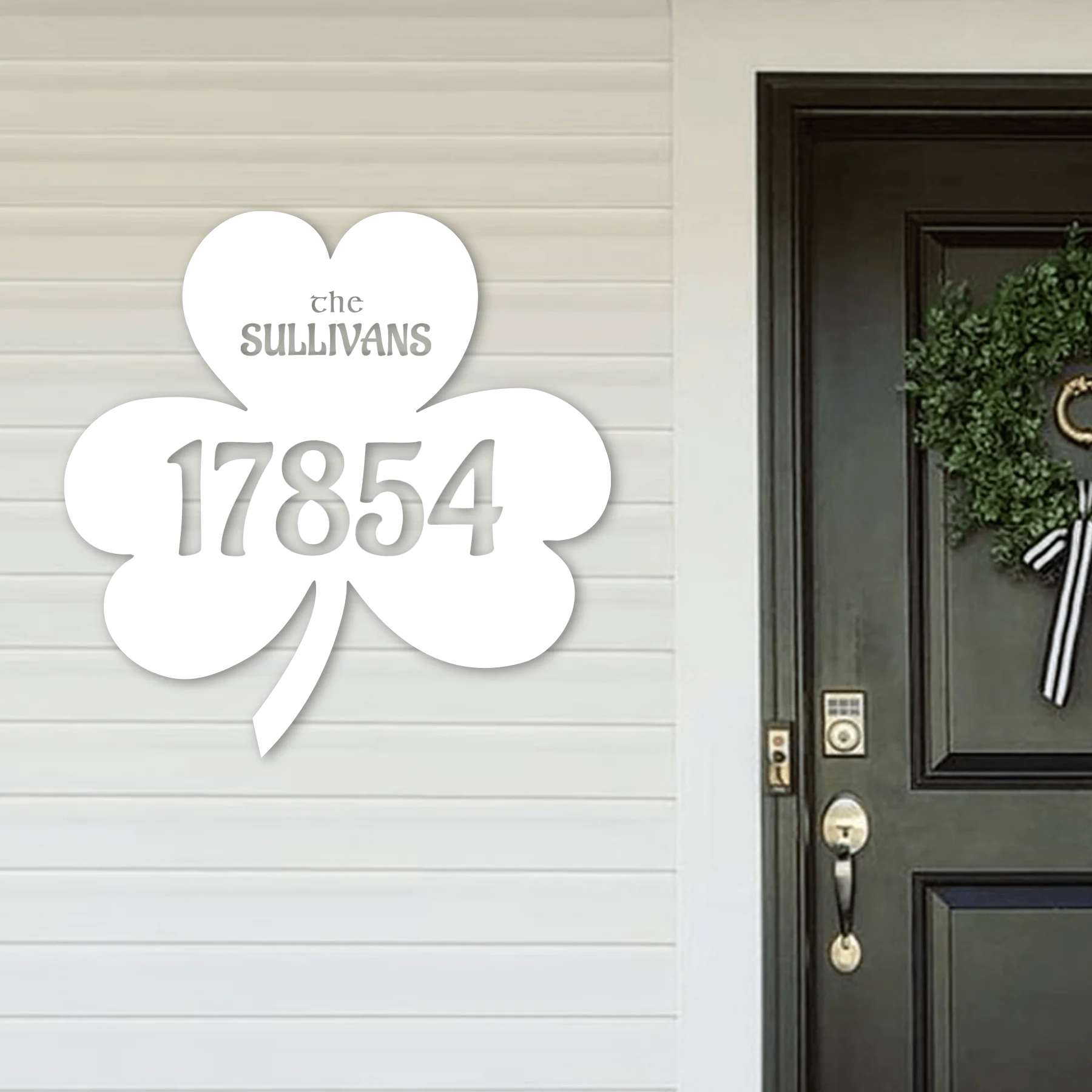 Custom Irish Shamrock Address Sign - Omega Custom Fabrication LLC