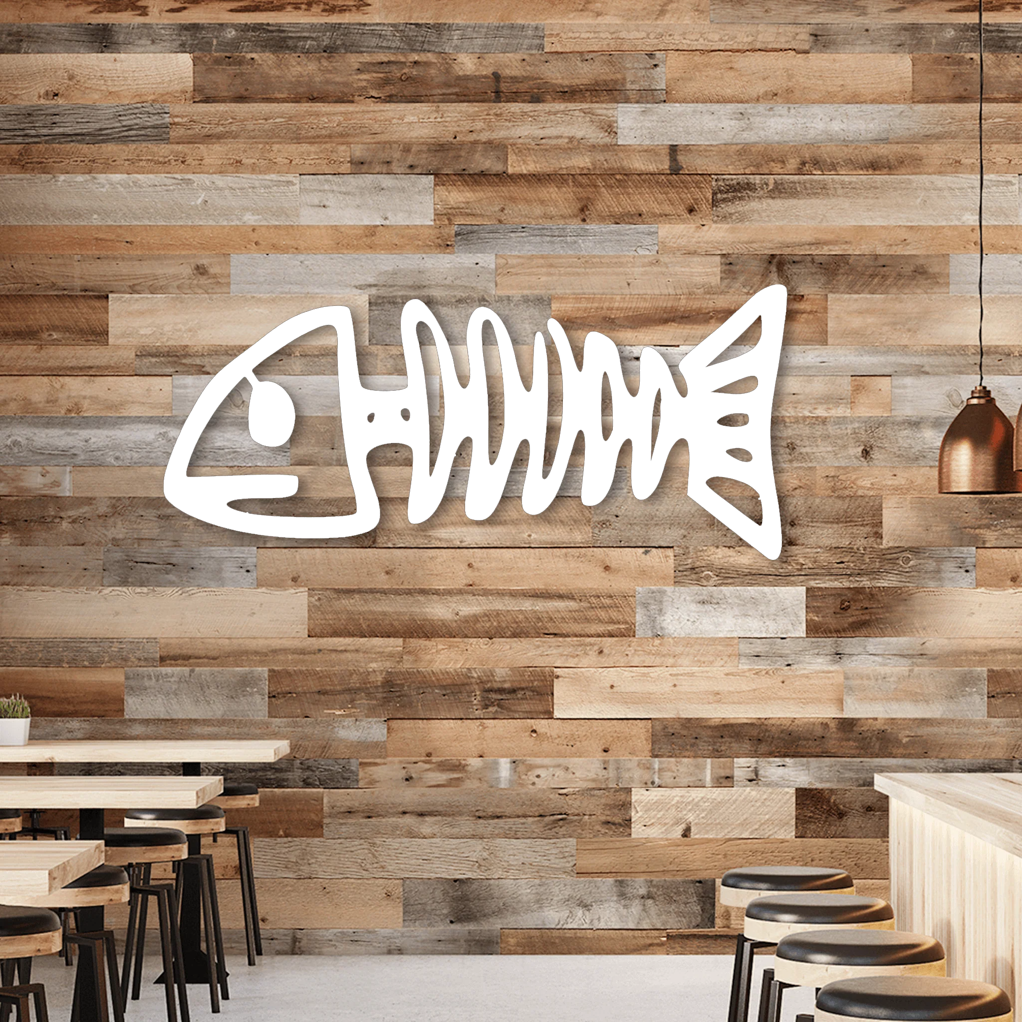 Metal Fishbones Wall Art - Omega Custom Fabrication LLC