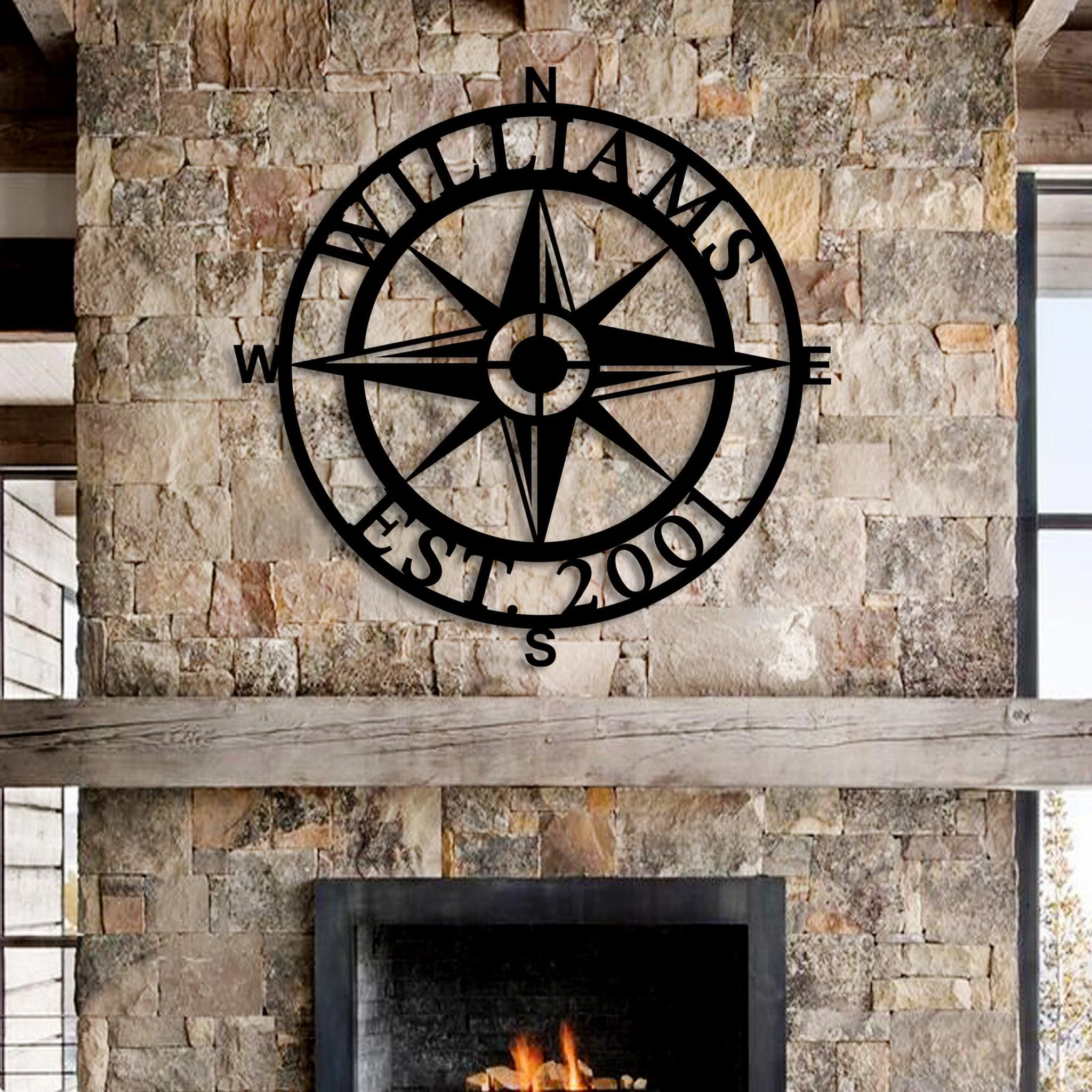 Custom Metal Compass Wall Art - Omega Custom Fabrication LLC