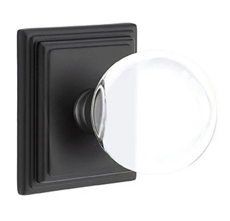 BRISTOL GLASS (BL) DUMMY (PAIR) KNOB WITH TRADITIONAL ROSETTE - Omega Custom Fabrication LLC