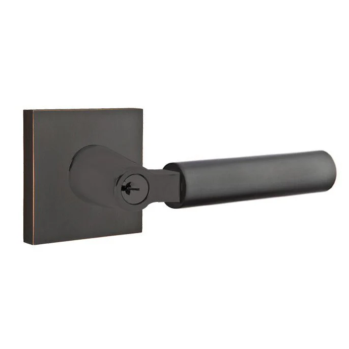 HERCULES (HEC) KEY IN LEVER SINGLE CYLINDER SQUARE ROSETTE (5122) LOCKSET WITH 2-3/8