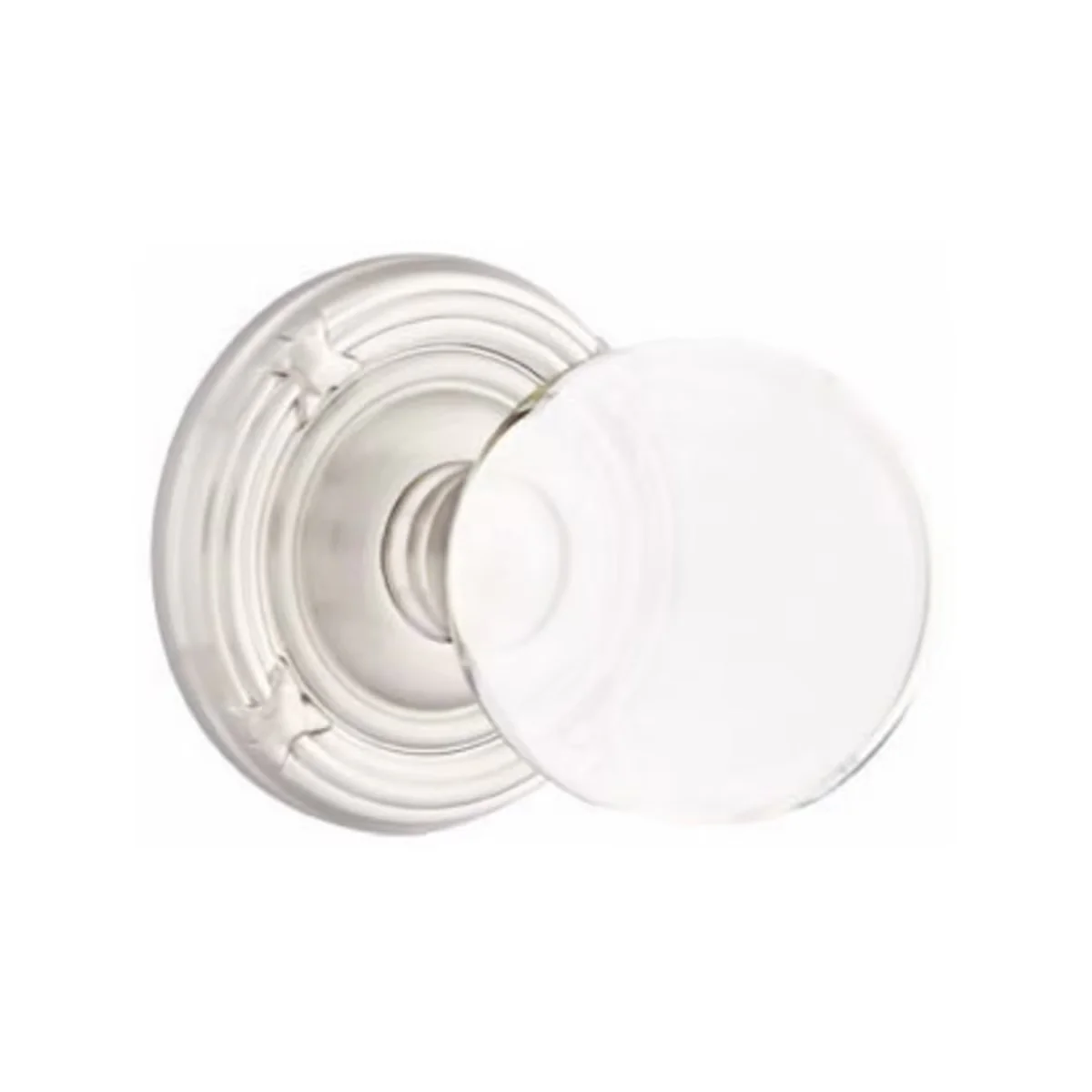 BRISTOL GLASS (BL) DUMMY (PAIR) KNOB WITH TRADITIONAL ROSETTE - Omega Custom Fabrication LLC