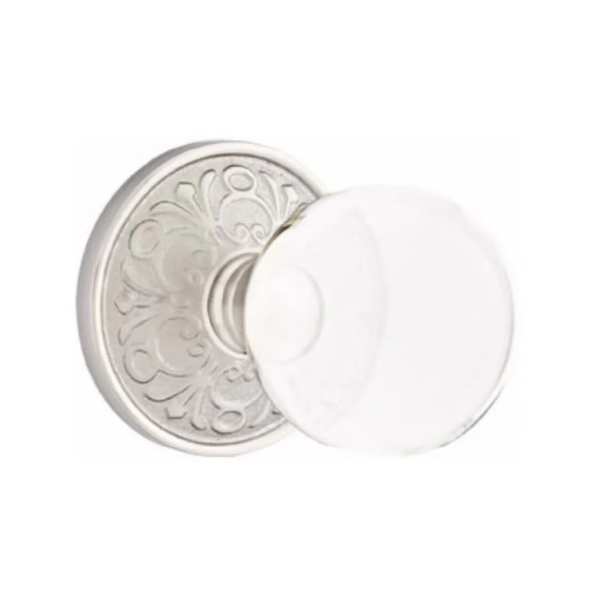 BRISTOL GLASS (BL) DUMMY (PAIR) KNOB WITH TRADITIONAL ROSETTE - Omega Custom Fabrication LLC