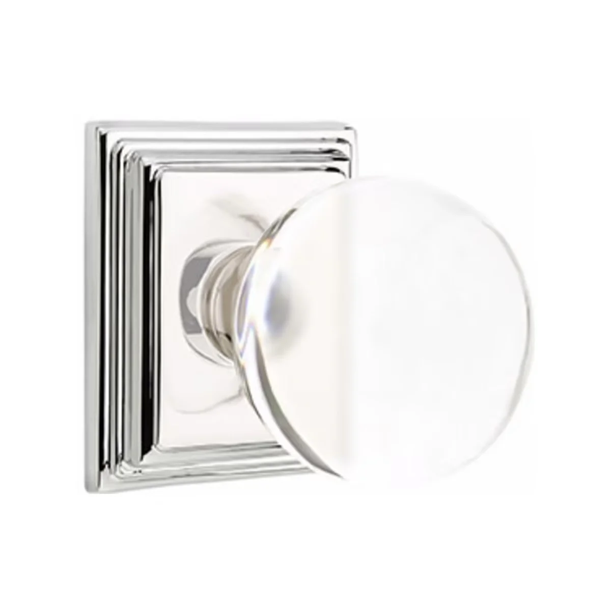 BRISTOL GLASS (BL) DUMMY (PAIR) KNOB WITH TRADITIONAL ROSETTE - Omega Custom Fabrication LLC