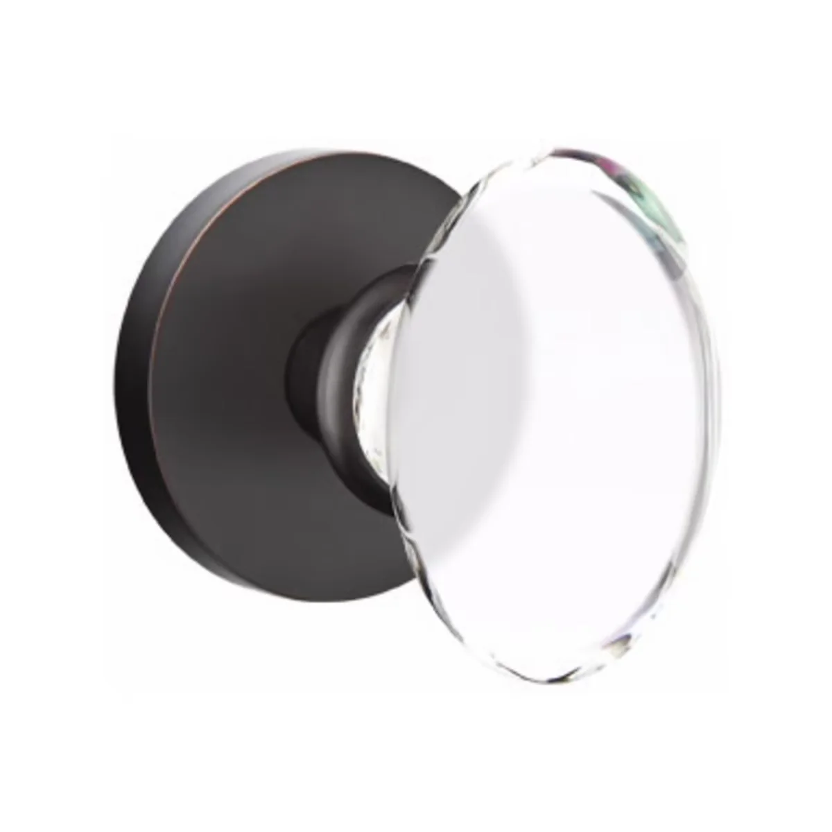 HAMPTON GLASS (HT) DUMMY (PAIR) KNOB WITH MODERN ROSETTE - Omega Custom Fabrication LLC