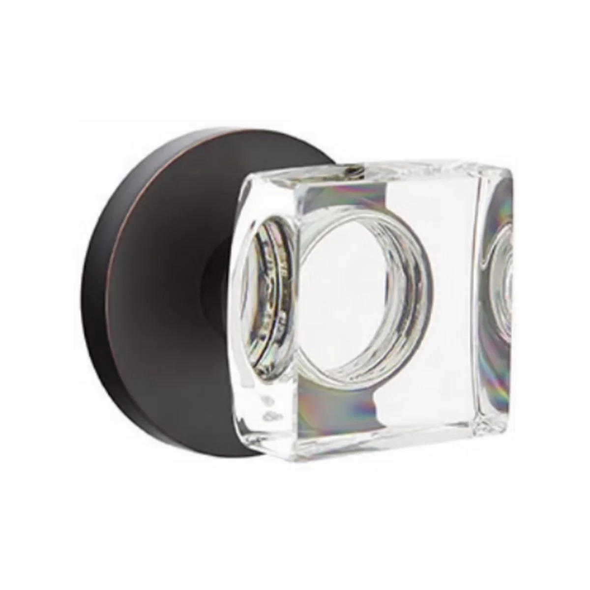 MODERN SQUARE GLASS (MSC) PRIVACY (BED/BATH) KNOB WITH 2-3/8