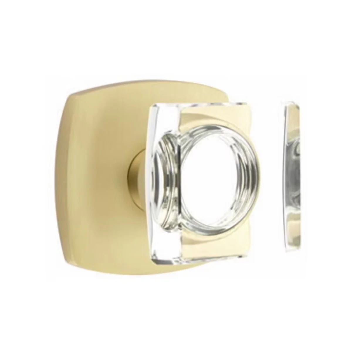 MODERN SQUARE GLASS (MSC) PRIVACY (BED/BATH) KNOB WITH 2-3/8